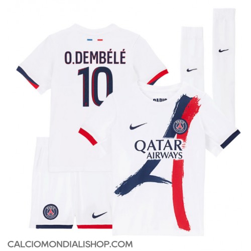 Maglie da calcio Paris Saint-Germain Ousmane Dembele #10 Seconda Maglia Bambino 2025-26 Manica Corta (+ Pantaloni corti)